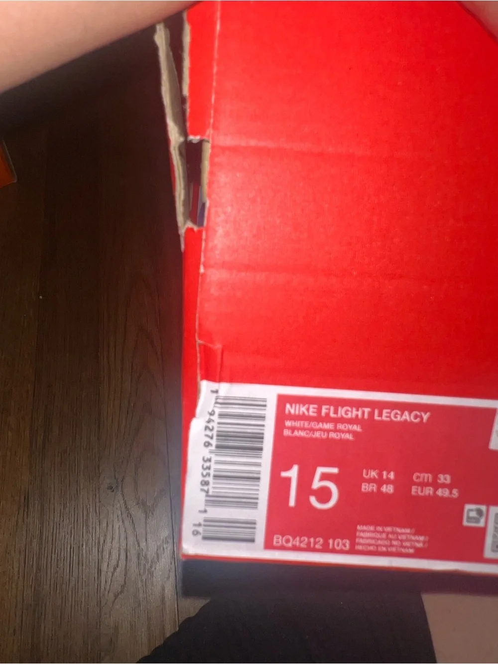 RARE Men's Nike Flight Legacy White Game Royal BQ4212-103 Size New No Lid!